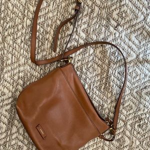 Real brown leather Fossil shoulder bag